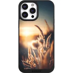 Nivocase Handyhülle für Apple iPhone 13 Pro Max Hülle NIVOpure Case Schwarz Natur Sonne Pampasgras (Apple iPhone 13 Pro Max), Smartphone Hülle, Schwarz