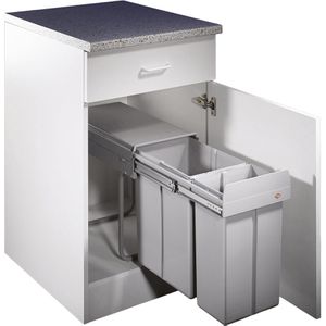 Wesco Einbaumülleimer Double-Shorty 345 K/500-2, ab 30cm Schrankbreite, Kunststoff, 20 und 10 Liter