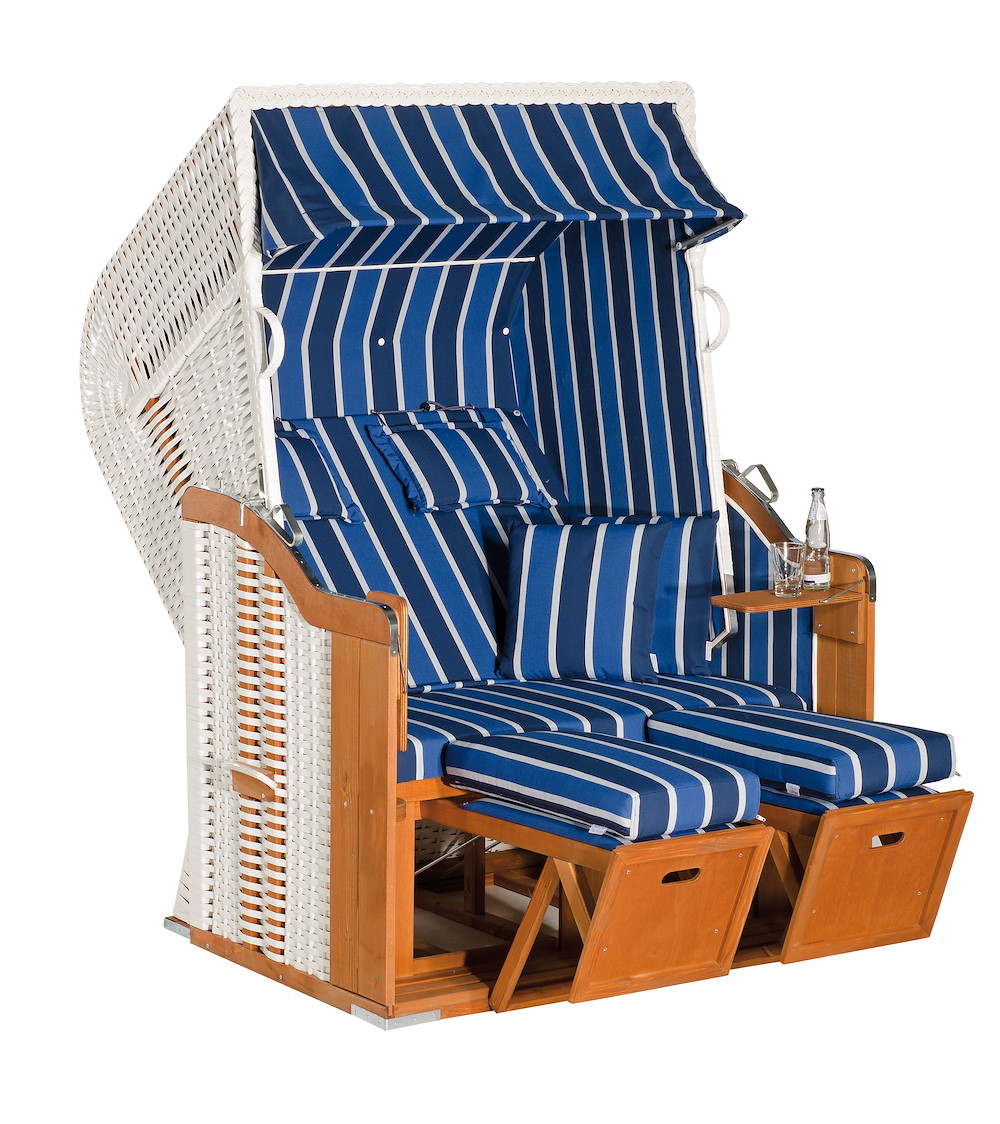 MUESING Strandkorb Rustikal 250 PLUS PVC-KS weiß, Nord. Fichte 16884440