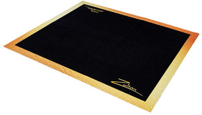 Zultan Drum Rug Gold Schwarz mit goldener Einfassung