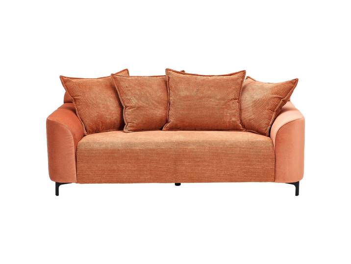 Carryhome 2,5-Sitzer, Rost, Metall, 200x84x99 cm, Typenauswahl, Rücken echt, Wohnzimmer, Sofas & Couches, Sofas, 2-Sitzer Sofas
