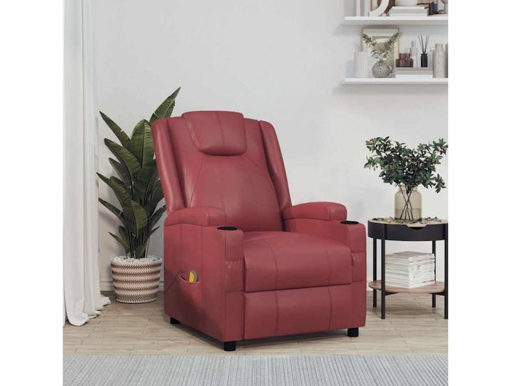 vidaXL Massagesessel, Massagesessel Weinrot Kunstleder