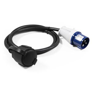 McPower CEE-Adapter 1300518, Länge 1,5 m, CEE 16 A / 230 V auf Schutzkontakt 230 V, IP44