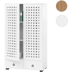 Schrank HWC-N87, Wohnzimmerschrank, 3D-Flecht-Design 2 Türen 3 Staufächer 2 Schubladen Soft-Close, 138x80x36cm ~ weiß