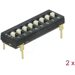 DELOCK 66306 - DIP-Schalter Tri-State 8-stellig 2,54 mm RM THT schwarz 2 Stk.
