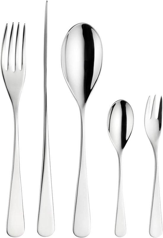 Besteckset, 30-teilig - hochglanzpoliertes Edelstahl - modernes Design für 6 Personen
