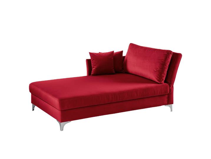 Recamiere Hillarys I Rot/Rot Bettkasten: Holzwerkstoff Sitzrahmen: Massivholz Fichte 110 x 44 x 220cm Ausrichtung rechts Glamour