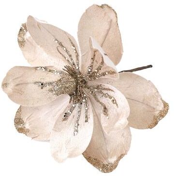 Multicon Wholesale Hub Christmas Flowers Bouquet, Velvet Artificial Magnolia, Home Room Decoration, Christmas Tree Ornaments, New Year Gift champagne