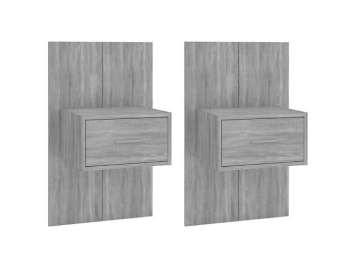 KDVXBCQJH Wand-Nachttische 2er Set Schwebend Grau Sonoma 80 cm Wandmontage fürs Schlafzimmer: Pflegeleichte Konstruktion aus Holzwerkstoff mit 50 kg Belastbarkeit im Doppelpack.