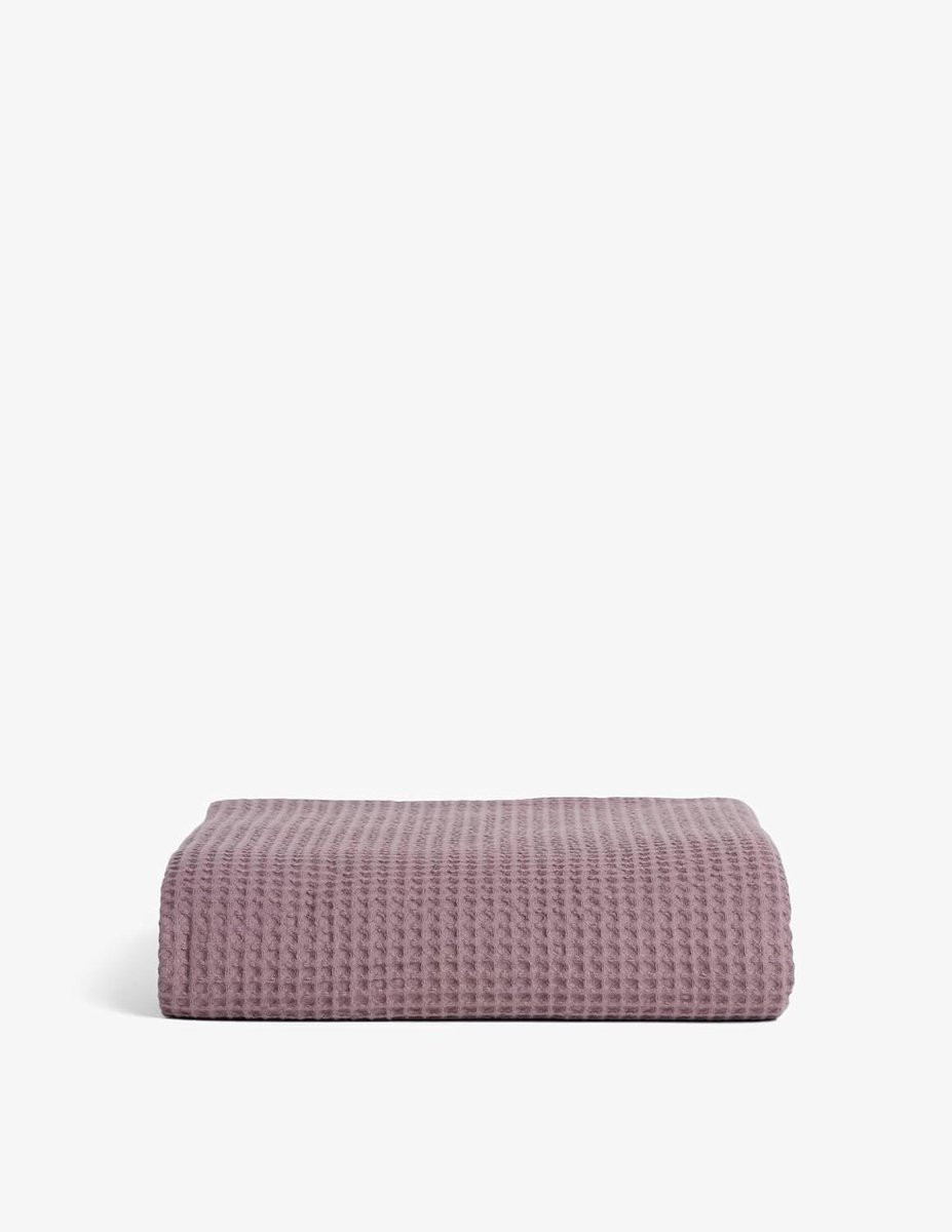 Matrimoniale Sprei en Plaid met Honingraatpatroon in Stone Rosa voor Bed en Bank