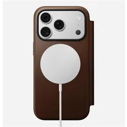 Nomad MagSafe Book-Cover  Modern Leather (Apple iPhone 17 Pro, Apple iPhone 18 Pro), Smartphone Hülle, Braun