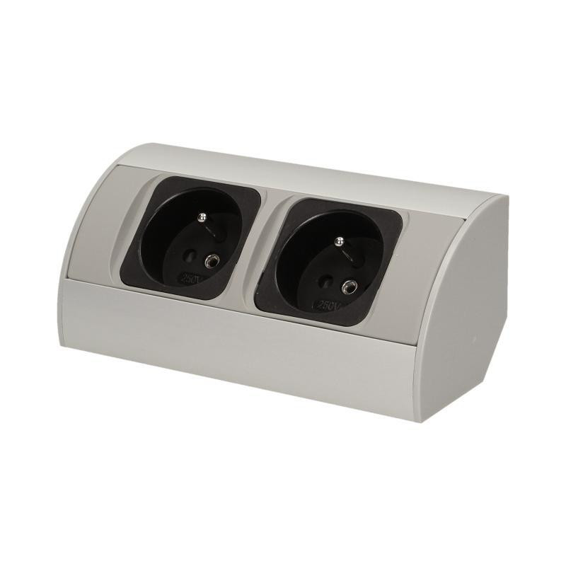 ORNO Onderkast-stopcontact voor meubels, 2x230V Schuko, OR-AE-1303/G(GS)