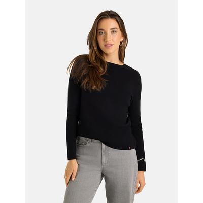 Strickpullover LIEBLINGSSTÜCK "AbeniL", Damen, Gr. 34, schwarz (999, schwarz), 50% Viskose, 28% Polyester, 22% Nylon, normal, Rundhals, Pullover Strickpullover, Viskosemix