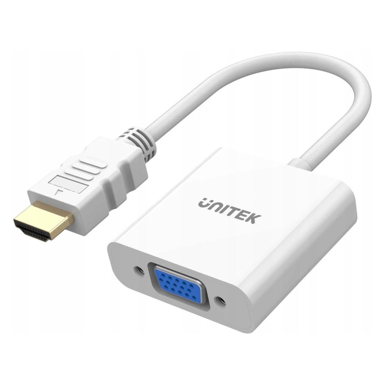 Unitek Adapter HDMI - VGA Fullhd 60hz Biały M/F (VGA, HDMI) (Y-6333C01)