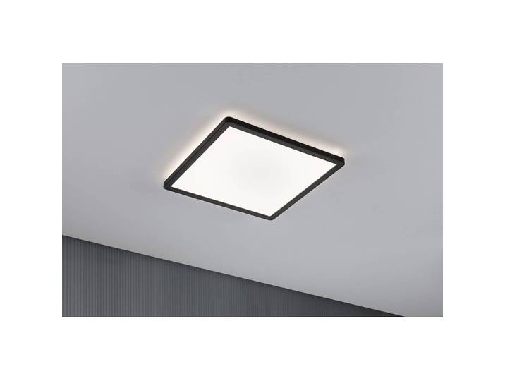 LED-Deckenleuchte Atria Shine Backlight 29 x 29cm Schwarz/Schwarz Polycarbonat LED LED-Platine