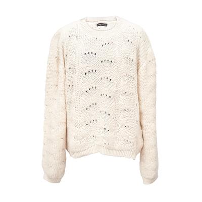 Sweater CLOUD 5IVE "CLOUD 5IVE Cloud5ive Damen Sweater", Damen, Gr. L, beige, 100% Polyacryl, unifarben, Rundhals, Sweatshirts Sweater