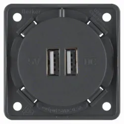Integrow FLOW USB Ladesteckdose 230V (anthrazit, matt)
