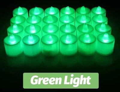 Uplifted Finds 1 To 48 Pcs Heart Shape Flameless LED Tea Light Candles Battery Flickering Lights For Wedding Valentine's Day Decor 1 Pc green Light