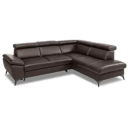 Ecksofa Rio Leder Braun Dunkelbraun
