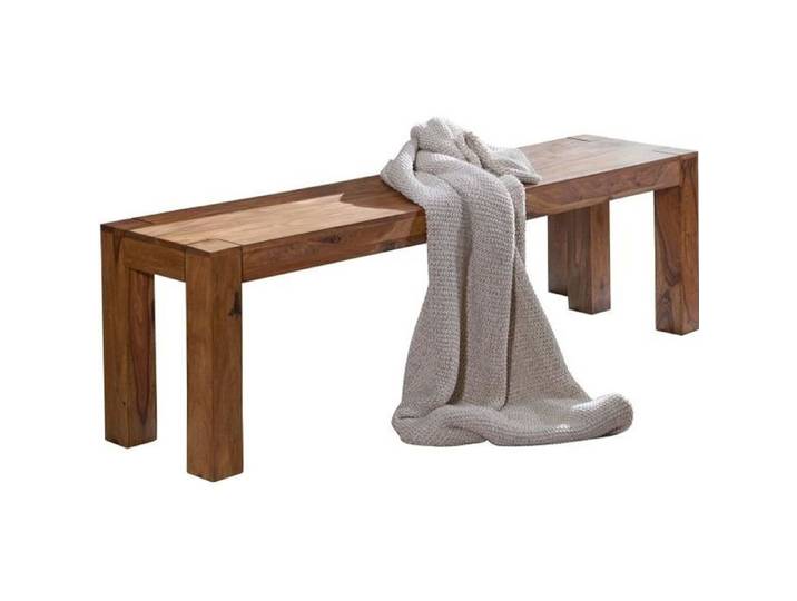 FineBuy Banc 140 cm Bois Massif Sheesham Banc de Cuisine Campagne