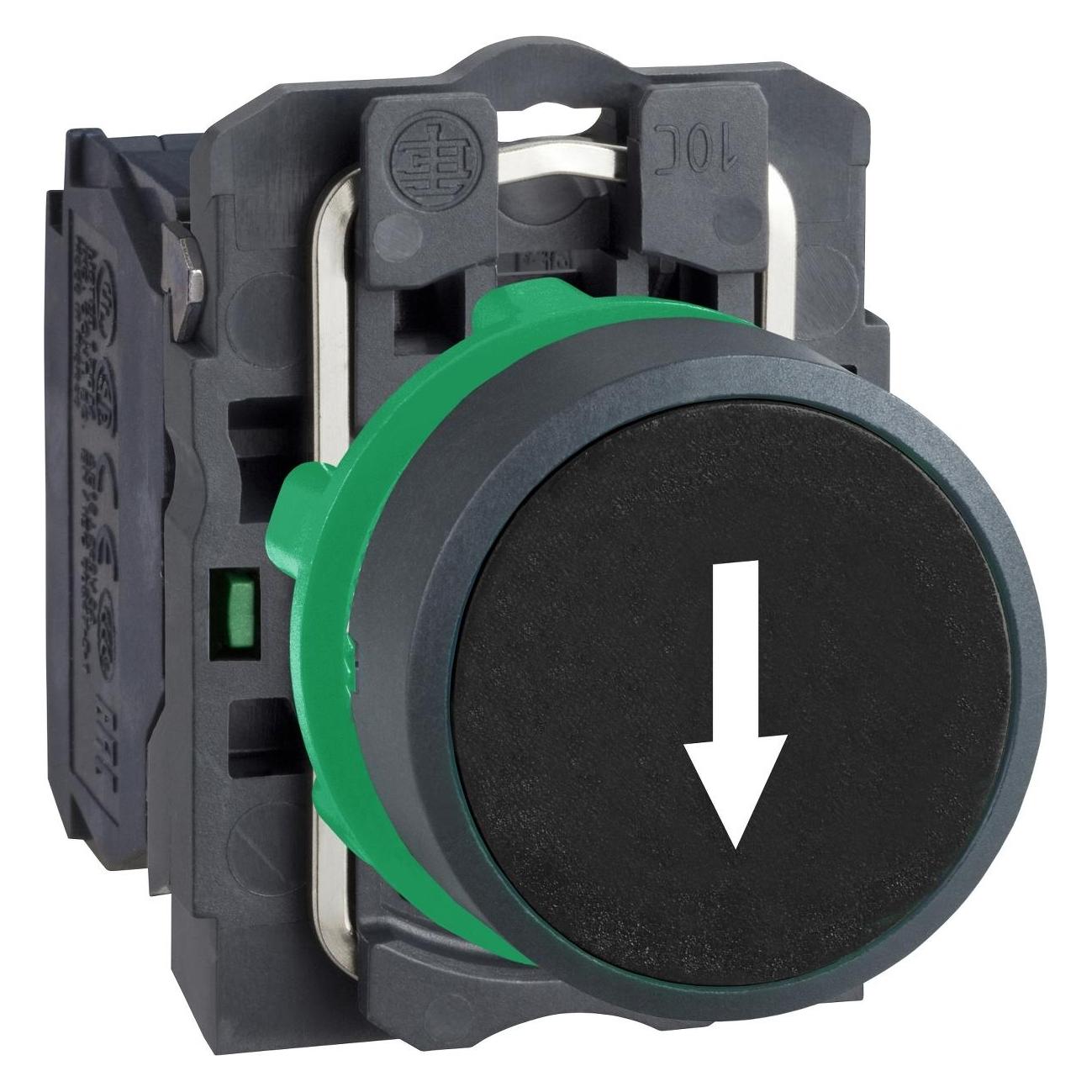 Schneider Electric Pushbutton 22mm Black 1NO Dwn Arrow (XB5AA3351)