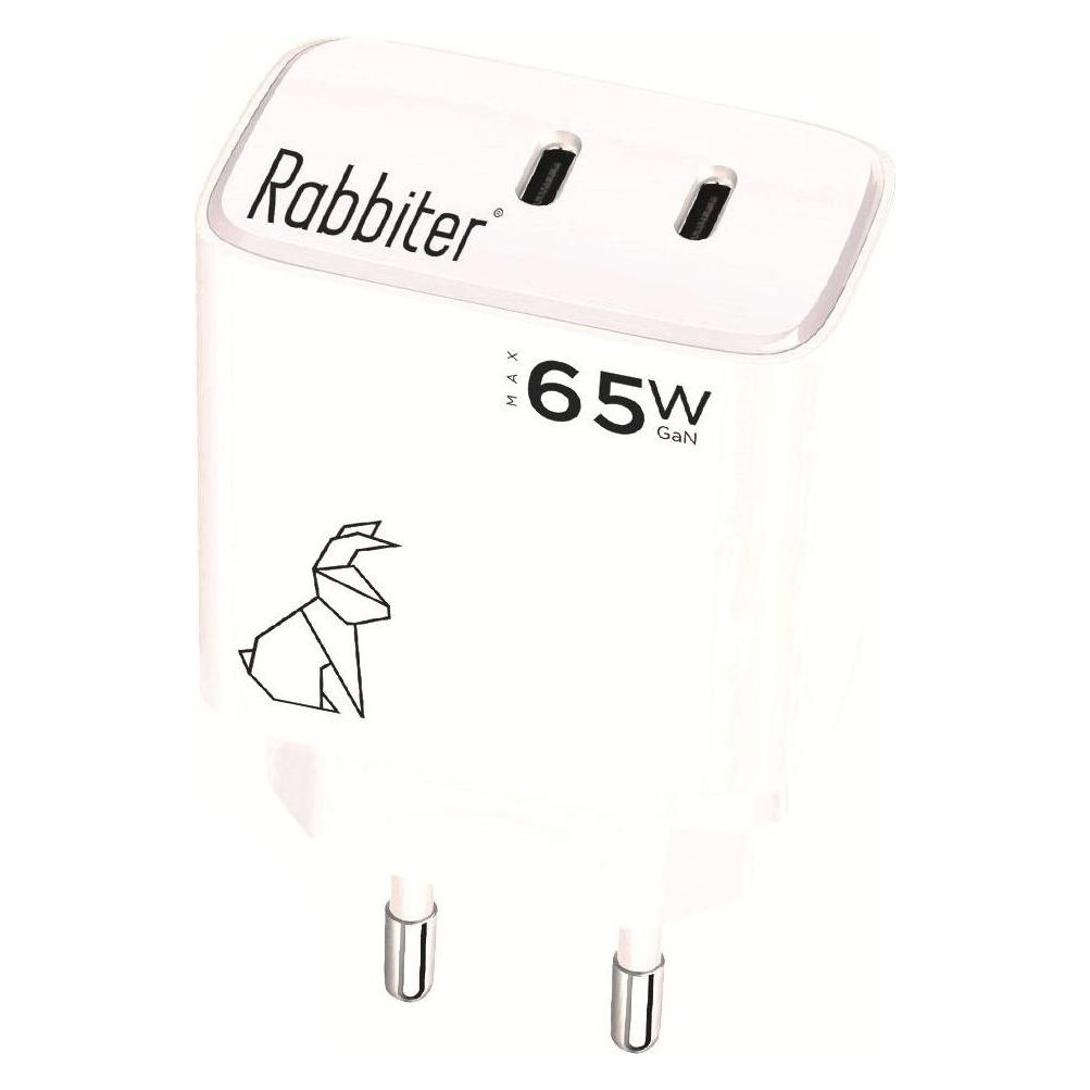 Rabbiter Accessories for Smartphones/Tablets (65 W, 2 Ports) (MP109)