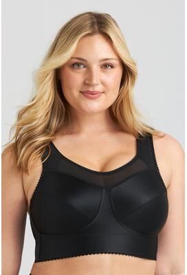 Plus Size Women's Cotton Simplex activity bra by MISS MARY OF SWEDEN INC in Black (Size 42 B)