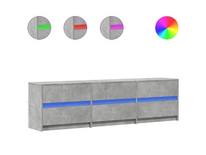 Meuble TV - ASHATA - BK3307929 - 180x34x50 cm - Bois d'ingénierie - LED RGB