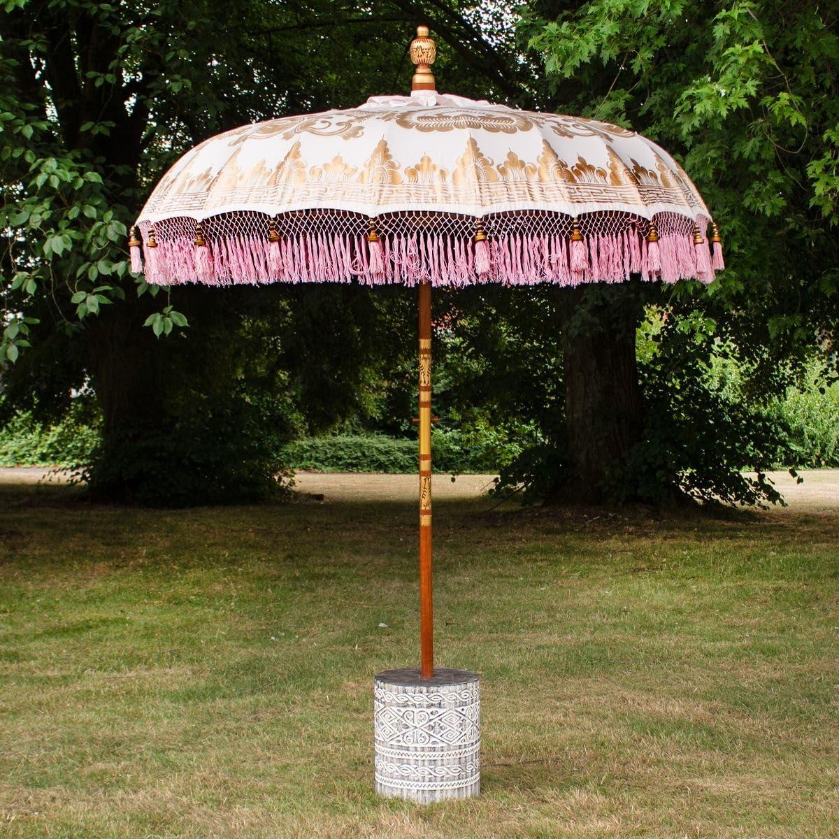 Rosa balinesischer Sonnenschirm Bali, 185 cm, Modell Sakura