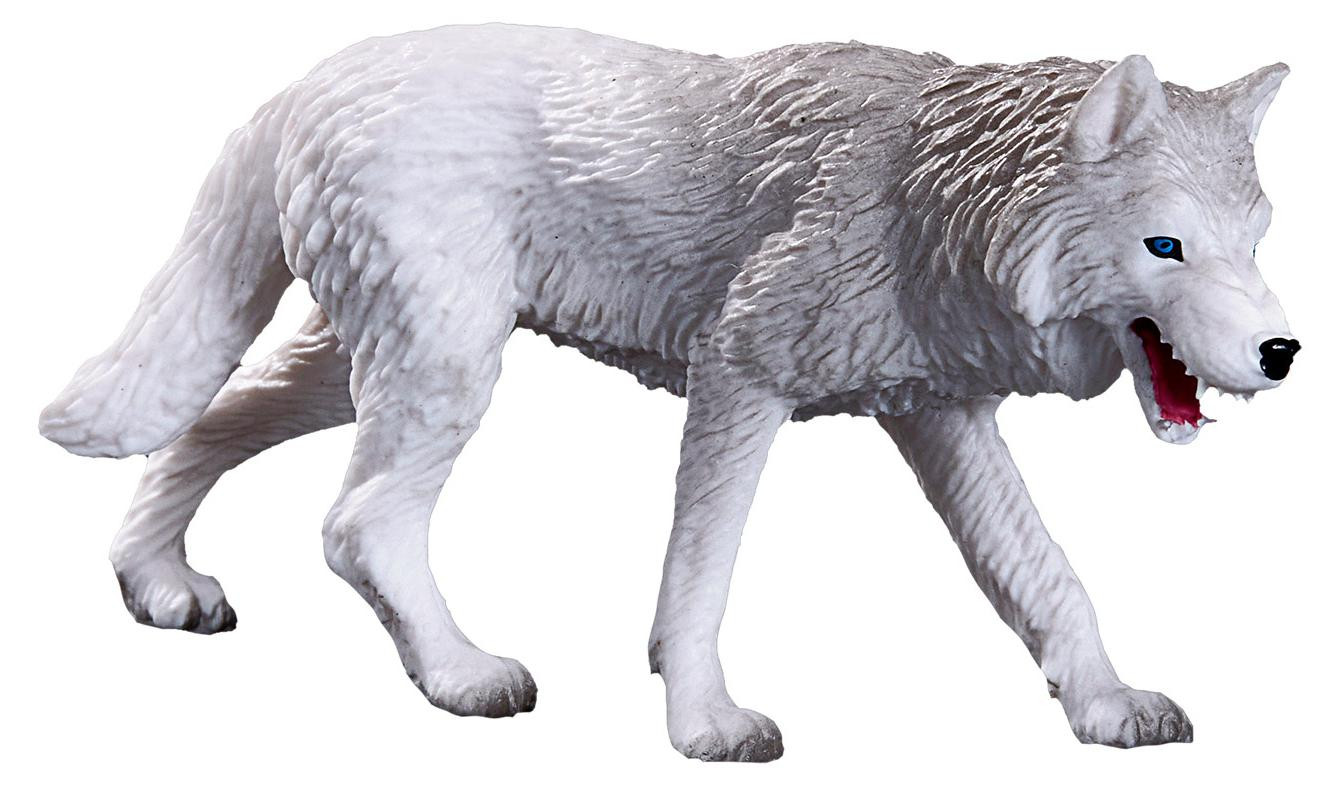 Mojö Fun Arctische wolf knuffel wit en zwart van PVC