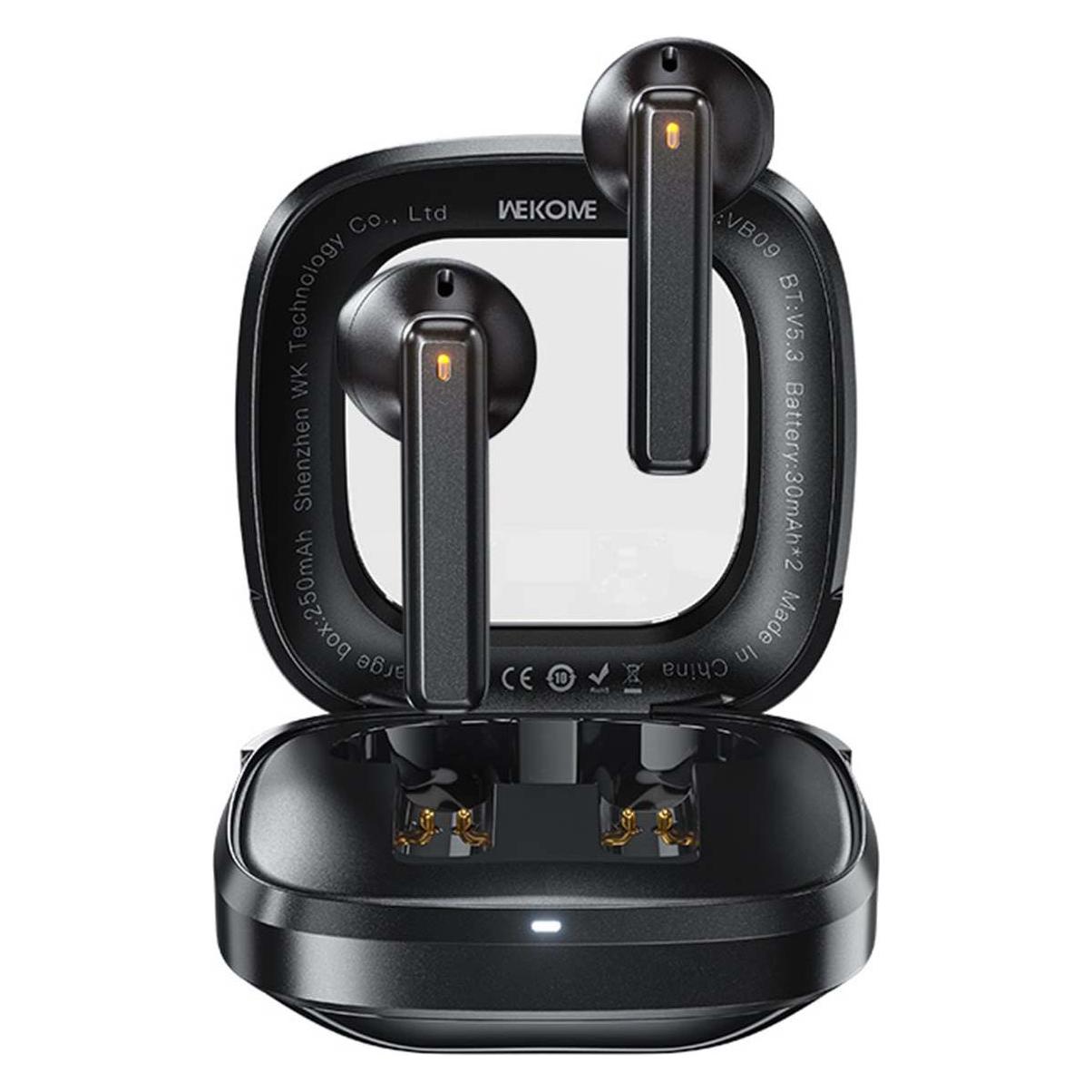 Wekome VB09 Cyerin-Serie - Kabellose Bluetooth V5.3 TWS-Ohrhörer mit Ladehülle (schwarz) (5 h, Kabellos) (WK-VB09_BLACK)