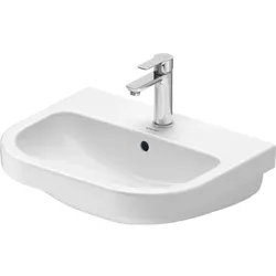 Duravit D-Code Waschtisch 2398550000 Weiß Hochglanz, 550x430mm ,mit Überlauf, Hahnlochbank, Hahnloch