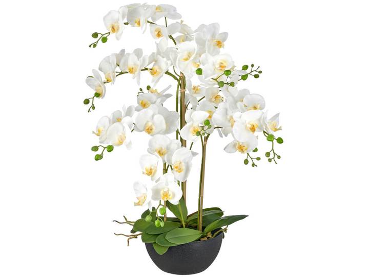 Kunstblume, Weiß, Kunststoff, 80 cm, Real-Touch-Oberfläche, Dekoration, Blumen & Blumentöpfe, Kunstblumen
