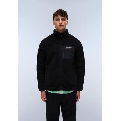 Fleecejacke NAPAPIJRI "YUPIK FZ 5 BLACK BEAUTY", Herren, Gr. M, schwarz beauty, Obermaterial: 100% Polyester, Jacken Fleecejacke, mit sportlichem Stil, als flexible Zwischenschicht, leichtes Material