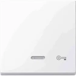 Merten System M Kontrollwippe, Schalter/Taster, aktivweiß, glänzend, Sonderaufdruck, geeignet für Bussystem-Tasterankopplung