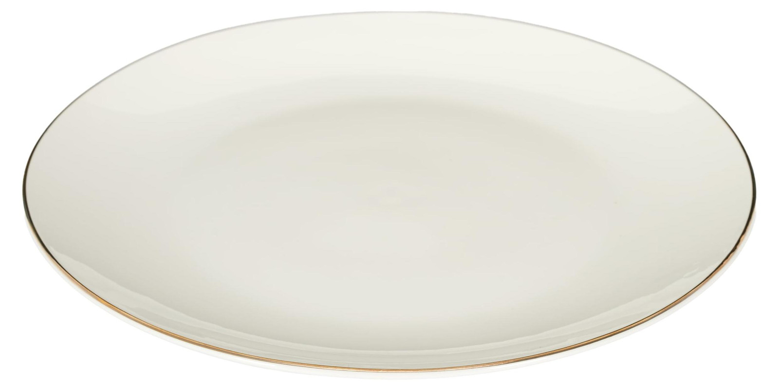 Dripio 12-delig porseleinen servies met gouden rand, wit