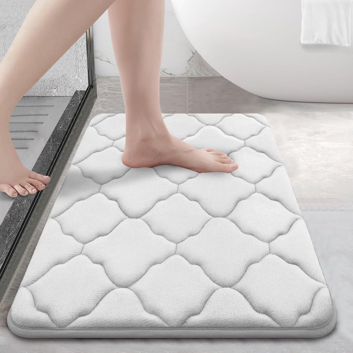 Luxe Traagschuim Badmat - Wit - 40 x 60 cm