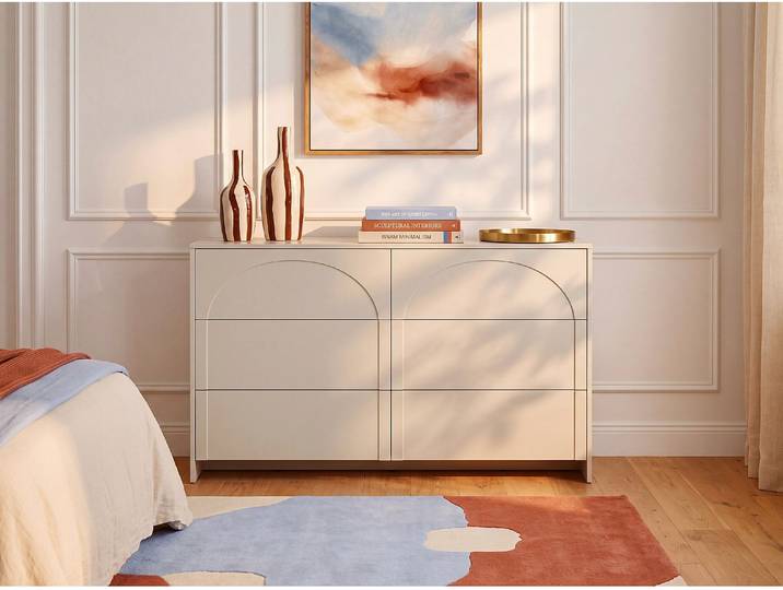 Kommode mit 6 Schubladen - MDF - Beige - NALYRA