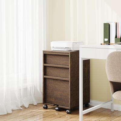 Garvee Rolling File Cabinet with 3 Drawers, Wood Mobile Filing Cabinet