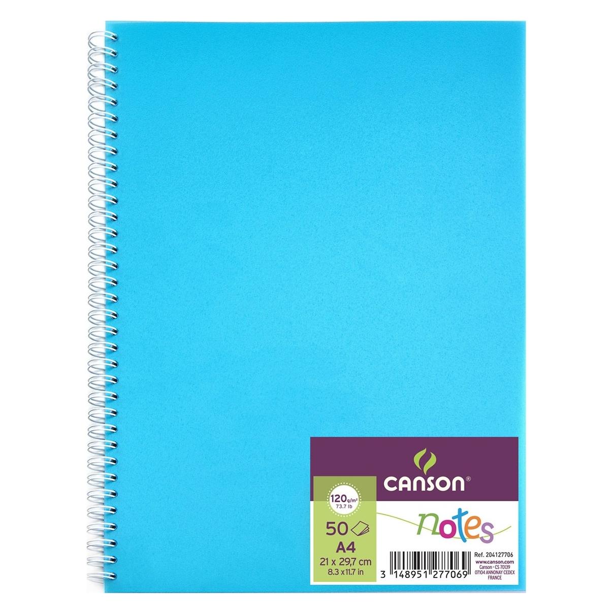 Magni CANSON Notes Notizbuch Spiralbindung, DIN A4, 50 Blatt, 120 g/m², Blau (A4) (30049399)