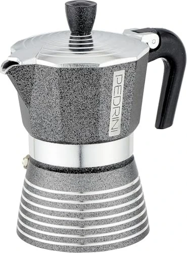PEDRINI INFINITI ROCK Mokka-Kanne polierte Streifen 2 Portionen schwarz 100 ml, 2 Stück