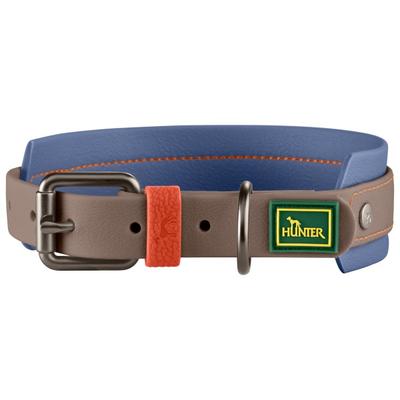 Hunter - Halsband Havanna - Hundehalsband Gr M - 37-45 cm taupe /blau