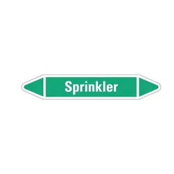 Aufkleber I RKZ-Etikett Sprinkler, grün/weiß, für Ø 15-25mm, 96x17mm, 8/Bogen