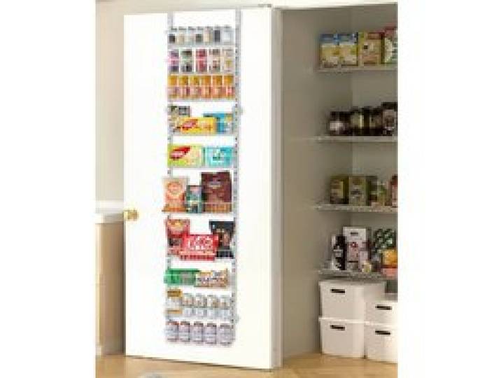 VEVOR Vorratsschrank Speisekammer-Organizer Aufbewahrung über der Tür, 10-stufige Gewürzregale zum Aufhängen aus Stahl, verstellbare Lagerregale für die Wand, für Zuhause Küche Badezimmer, Weiß