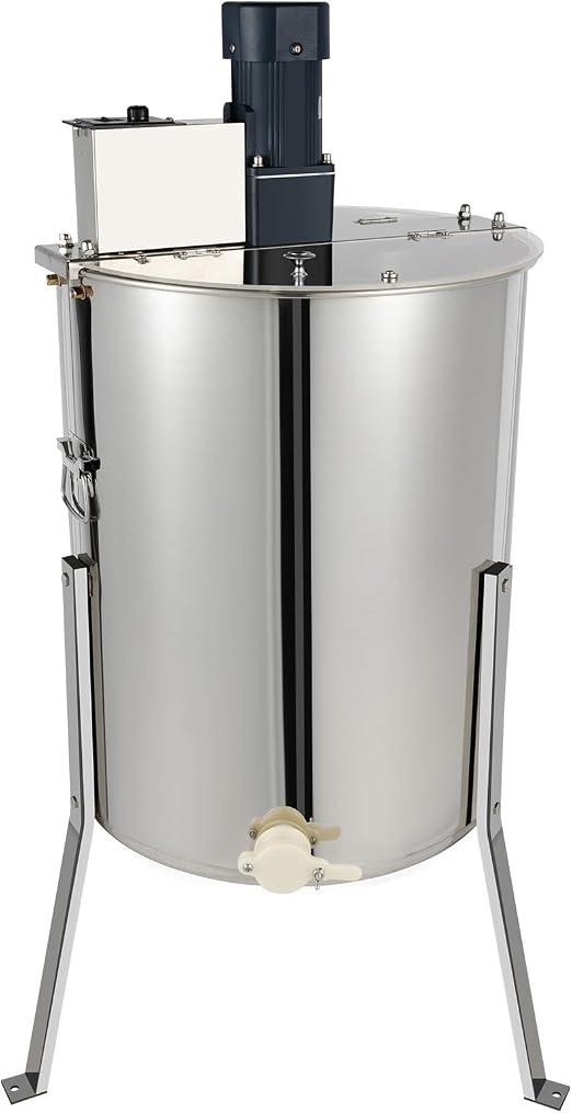 Elektrische Honigschleuder 4-Rahmen, Professionelle Edelstahl Honey Extractor mit Geschwindigkeitseinstellung, Honigauslass und Deckel, Bienen Zubehör für Bienenzucht und Hobbyimker