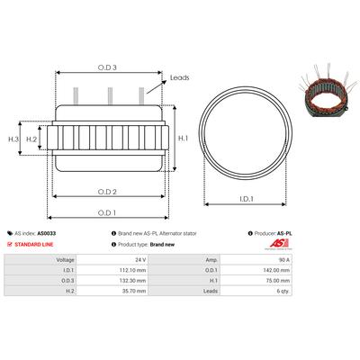 AS-PL Stator, Generator as0033