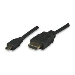 Allnet Kabel Video HDMIHDMI MicroD STST 1m 4k60Hz schwarz für zb Raspberry (1 m) (ALL-HDMI-MICRO-1M)