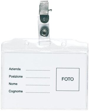 PORTABADGE CON CLIP NICHELATA Personalizzate o neutre