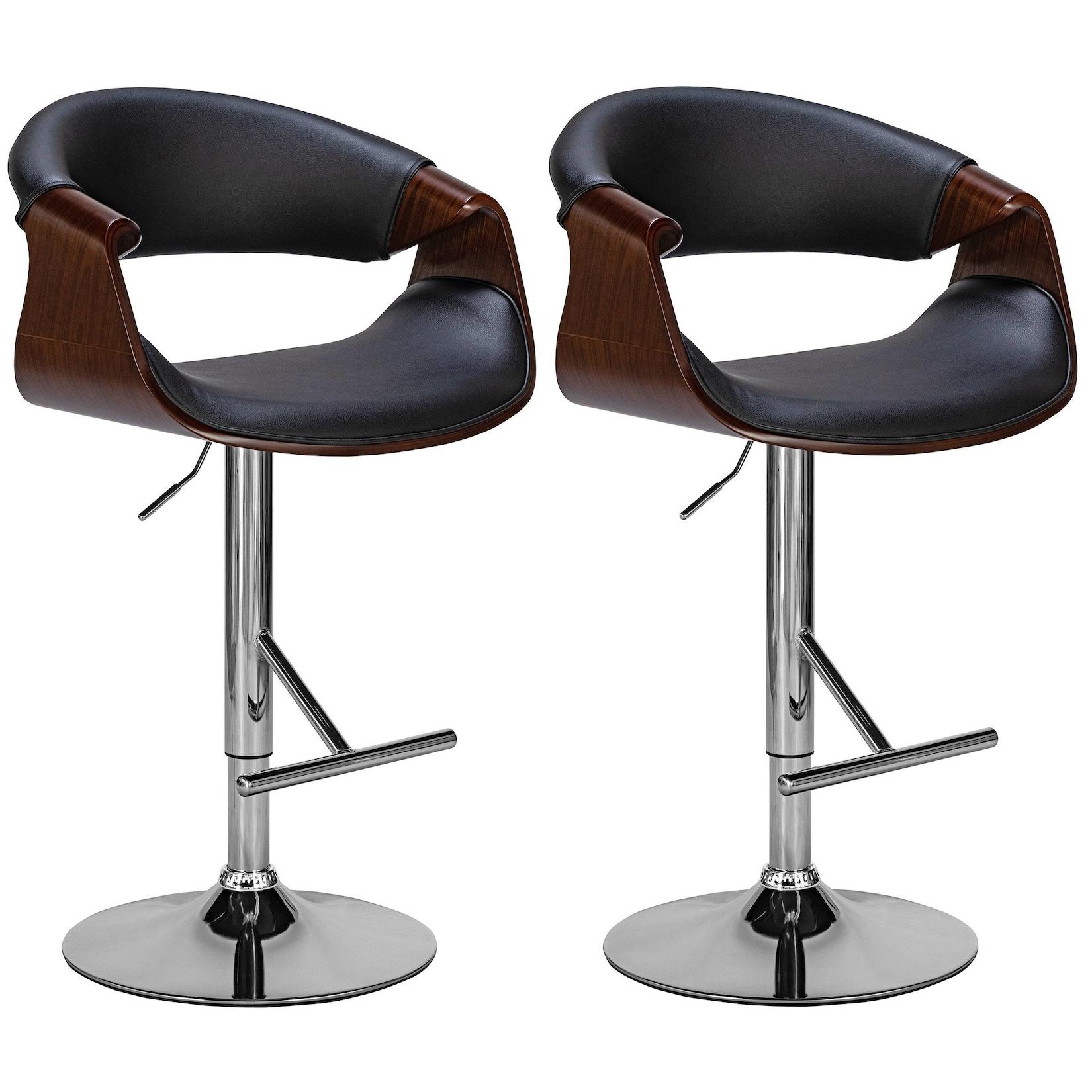 CLP 2er Set Barhocker Foley Kunstleder Farbe: walnuss/schwarz