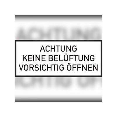 Hinweisschild, Achtung keine Belüftung, 150x350mm, Folie - 350x150 mm Folie selbstklebend